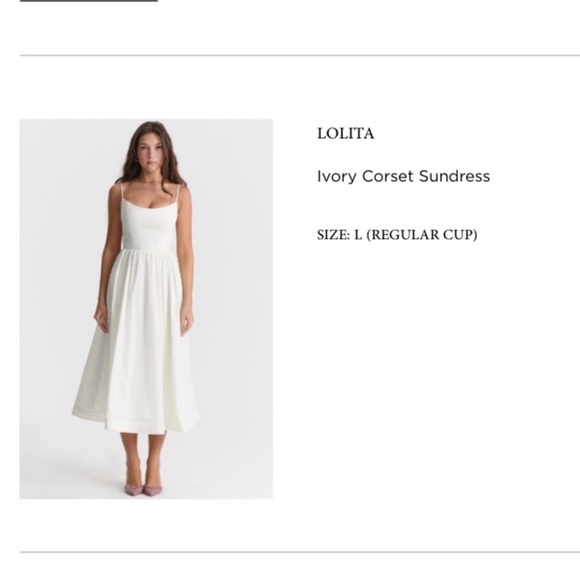 House of CB women’s ivory midi dress. Size: L - Picture 6 of 6